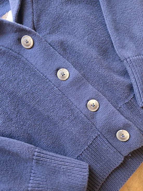 Mia & Tess Navy Football Sweater Cardigan Large Button Front Cozy Graphic Preppy - Picture 3 of 6